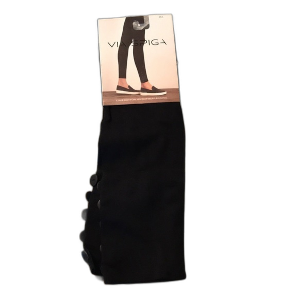 Via spiga ladies nylon black tights leggings size M/L
